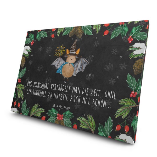 Mr. & Mrs. Panda Tee Adventskalender Fledermaus Zauberer - Schwarz