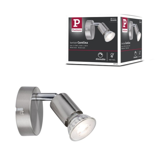 Spotlight Carolina GU10 230V max. 10W dimmbar Nickel matt