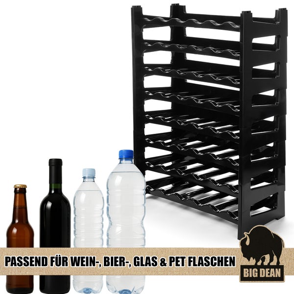 Schwarzes Flaschenregal aus Kunststoff zur Aufbewahrung von Flaschen