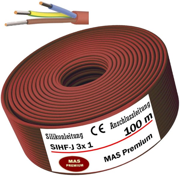Silikonleitung SIHF-J 3x1 100 Meter Anschlussleitung