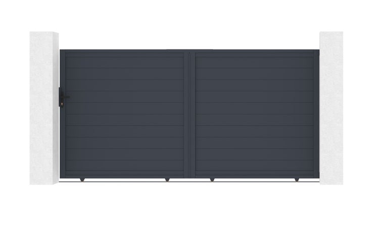 Schiebetor aus aluminium 3,5m EIGER H.180cm grau