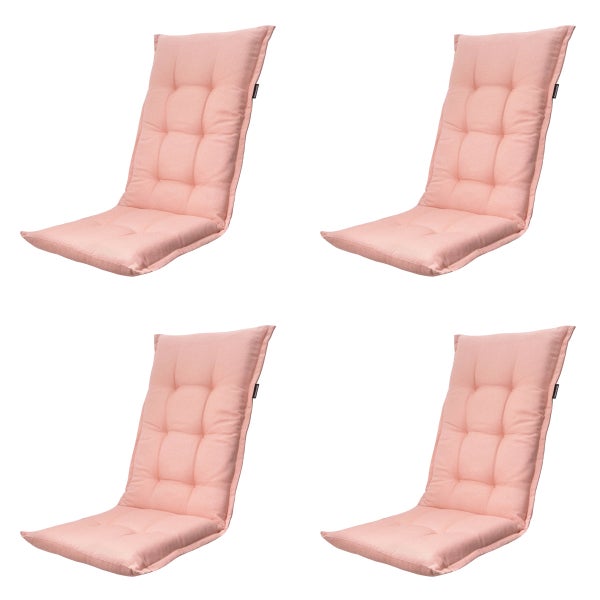 Hochlehnerauflage Naples Lachs - Ca. 123x50 cm - 4er-Set