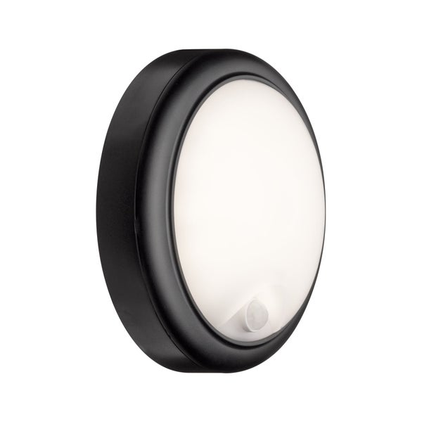 LED Außenwandleuchte Dämmerungsgesteuerter Bewegungsmelder (IR) IP44 180mm 3000K 15W 1050lm 230V Grau Kunststoff