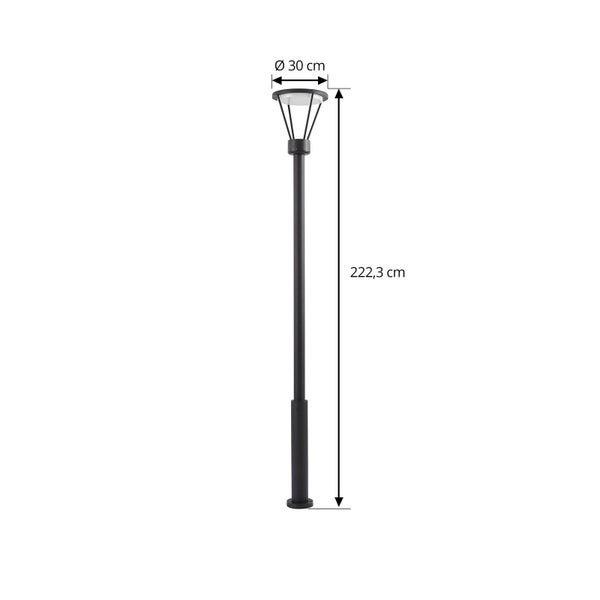 Lucande LED Mastleuchte außen Elario (Modern) in Schwarz aus Aluminium (1 flammig, ) - Kandelaber Außenleuchte