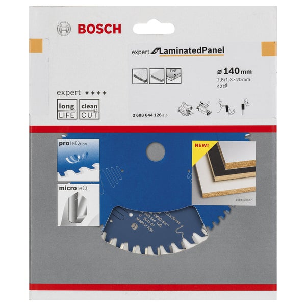 Bosch Kreissägeblatt Expert for Laminated Panel für Handkreissägen 140 x 20 x 1,8 mm 42 - 2608644126