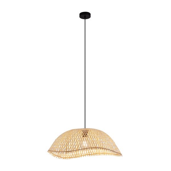 Hängelampe mit Schirm aus Bambus