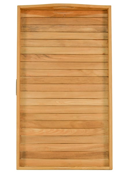 Teak Tablett Serviertablett 66 x 38 cm wetterfest für Garten Terrasse Balkon