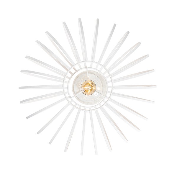 Weiße Deckenleuchte mit Glühbirne