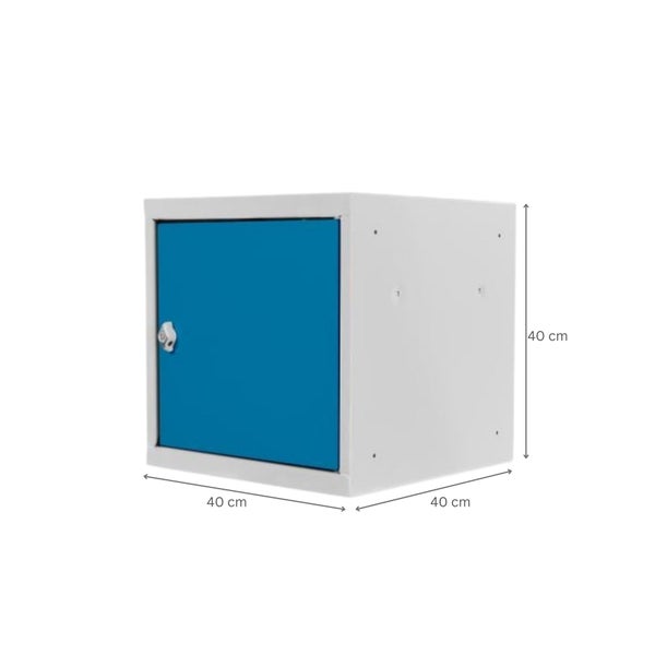 PROREGAL Mega Deal | 2x Schließfachwürfel Blocky mit Drehriegelschloss für Vorhängeschloss | HxBxT 40x40x40cm | Lichtgrau/Lichtblau | Tresor