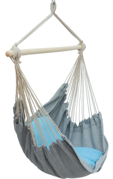 Hängesessel Relaxsessel 130x95cm in Lilac Grau + 2 Kissen zum Wenden