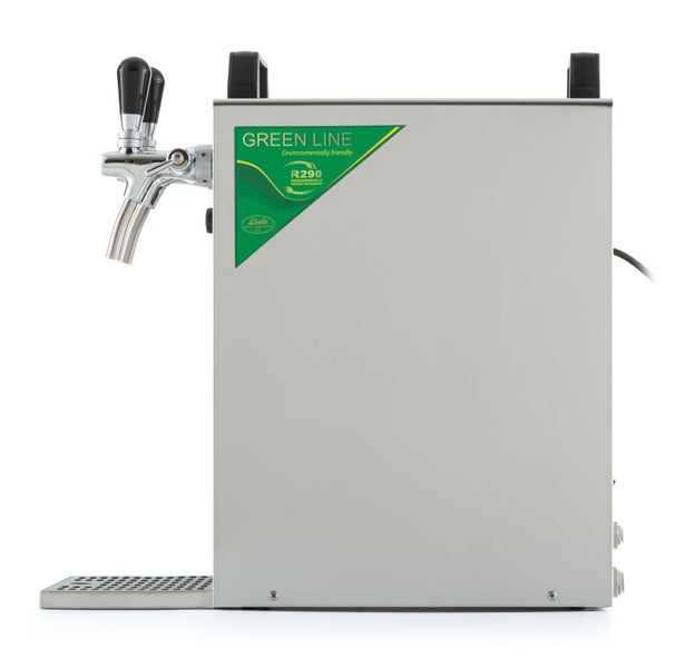Kontakt 40/K Zapfanlage, Bierzapfanlage 2-leitig Trockenkühlgerät aus Edelstahl, 50 Liter/h, mit Membranpumpe, Green Line