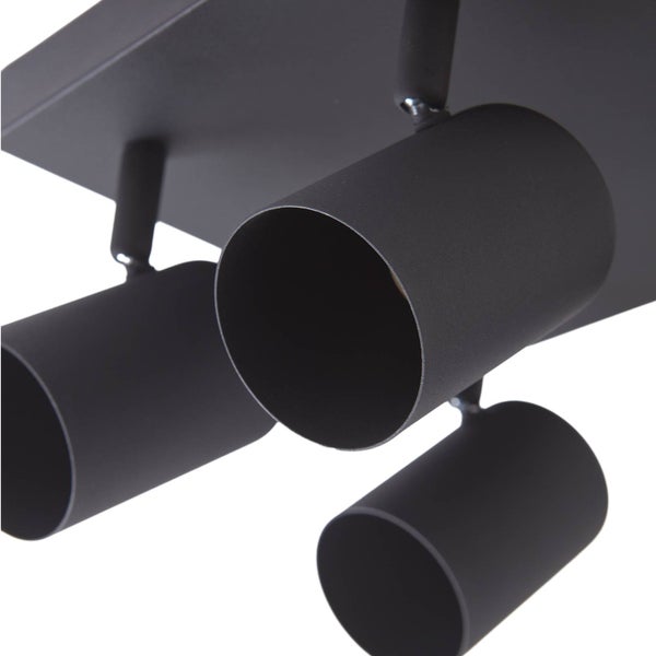 Schwarze Deckenleuchte mit drei Strahlern