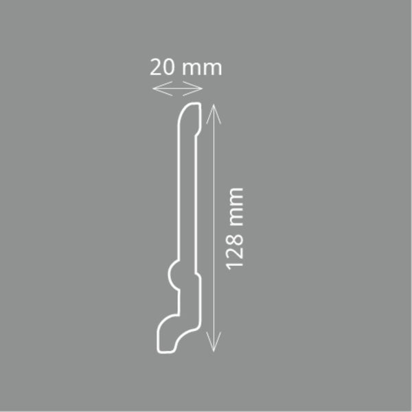 HOMESTAR Fußleiste CF 13, 20 x 128 mm, Länge 2 m