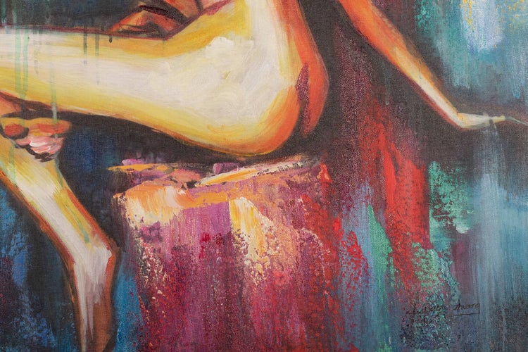 Handgemaltes Gemälde Acrylfarbe 60x60cm Gelb