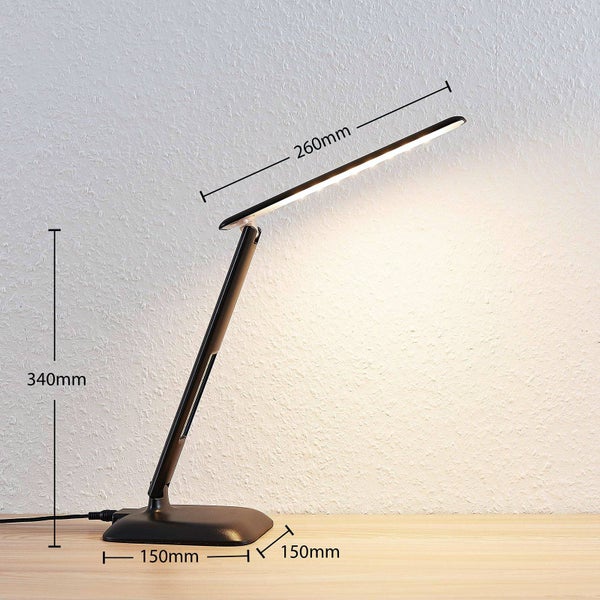 Lindby LED Tischlampe Ludmilla dimmbar (Modern) in Schwarz (1 flammig, ) - Tischleuchte Schreibtischlampe Nachttischlampe Arbeitszimmerleuchte