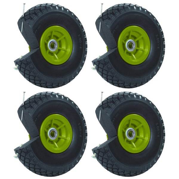 Vier PU Rad Schubkarrenräder im Anschnitt