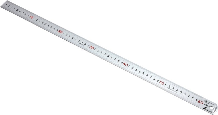 Shinwa Lineal aus Edelstahl, 60 cm, mit Pick-up