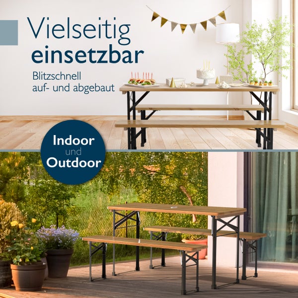 Beautissu BT22 Bierzeltgarnitur 170x46cm (3tlg)