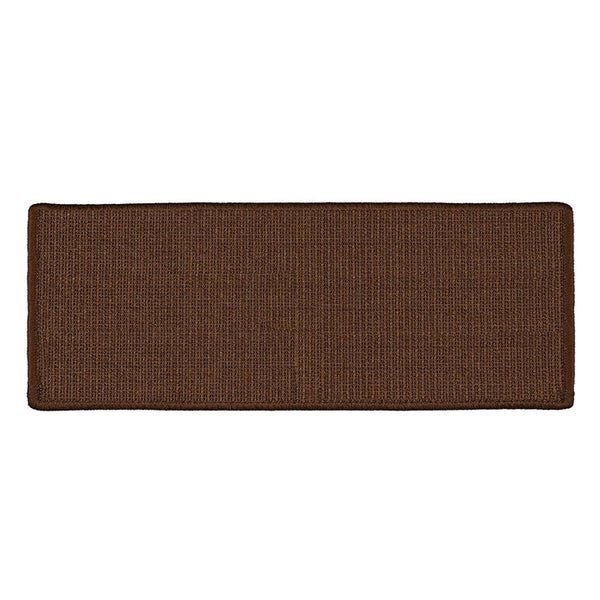 FLOORDIREKT Stufenmatte aus Sisal - Pure Nature - Umkettelt & Selbstklebend - Dunkelbraun - 23,5 x 65 cm - Rechteckig ohne Lippe