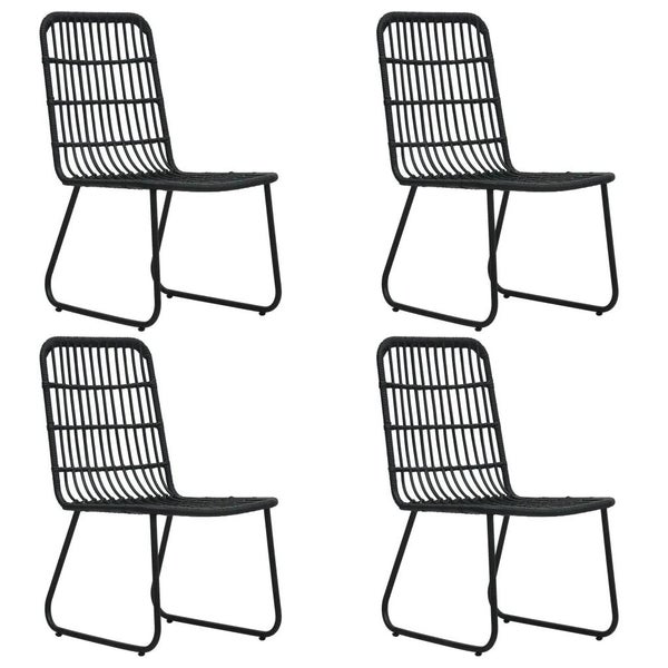 5-tlg. Garten-Essgruppe Poly Rattan und Glas