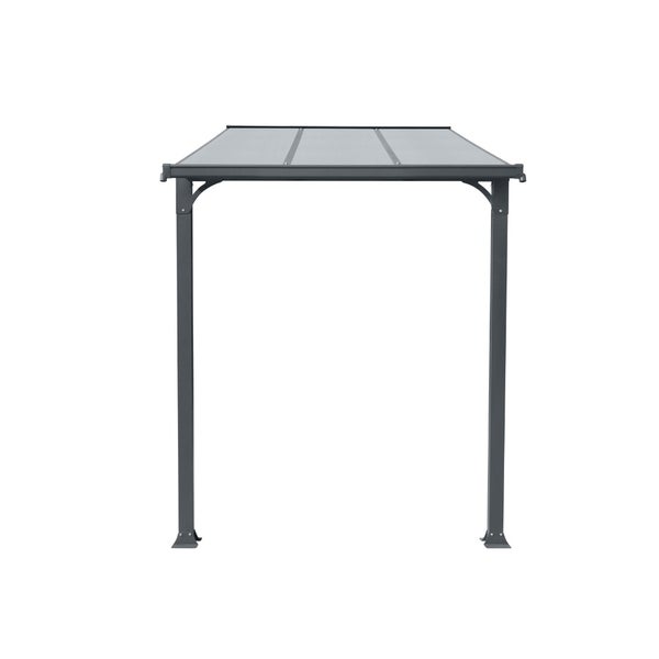 Home Deluxe - Vordach Haustür CUBIS - Größe: Medium - 219 x 150 x 258 cm - Anthrazit, Gestell: Aluminium, inkl. Polycarbonat Platten I Hautürvordach Pultdach Glasvordach