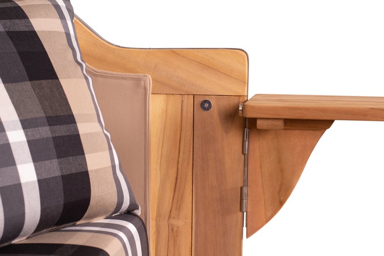 Strandkorb Westerland Teak Bullauge PE grey Dessin 583