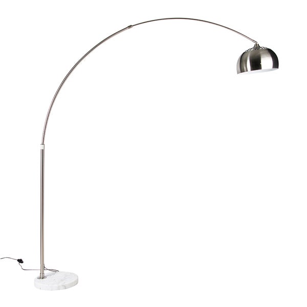 Bogenleuchte mit Lampenschirm und Marmorfuß