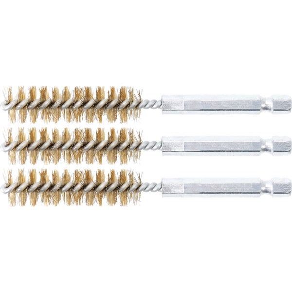 BGS Messingbürste 13 mm Antrieb Außensechskant 6,3 mm (1/4) 3tlg. - 3078-13-M