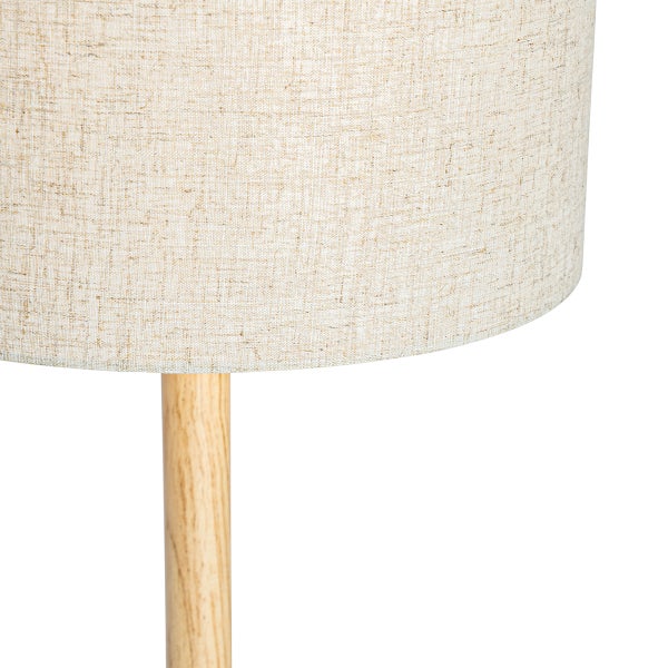 Lampenschirm aus Stoff mit Holzständer für eine Stehlampe