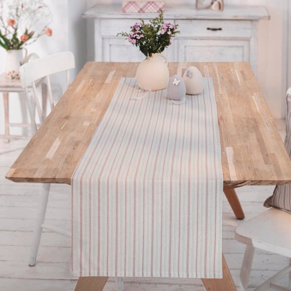 FRANK FLECHTWAREN|Tischläufer Nostalgie, 40 x 140 cm, BAUMWOLLE, LEINEN