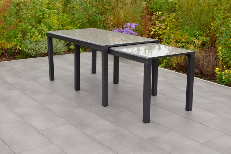 Trivero Gartenmöbelset 11tlg., Klappsessel, Flex Ausziehtisch 160 (320) x 90 cm