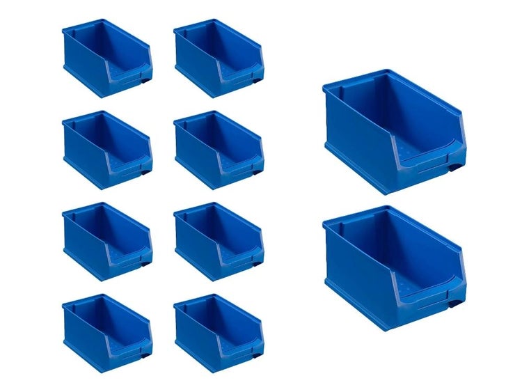PROREGAL SparSet 10 x Blaue Sichtlagerbox 3.0 HxBxT 12,5 x 14,5 x 23,5 cm 2,8 Liter Sichtlagerbehälter Sichtlagerkasten