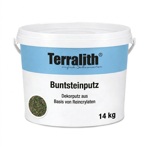 Terralith Buntsteinputz, Dekorputz auf Basis von Reinacrylaten, 14 Kilogramm Eimer.