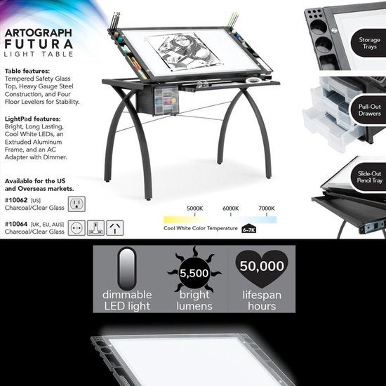 Studio Designs Futura Light Table – Zeichentisch mit Leuchtkasten