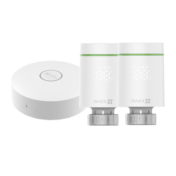EZVIZ Heizkörperthermostat-Set mit zwei Thermostaten und einem Hub
