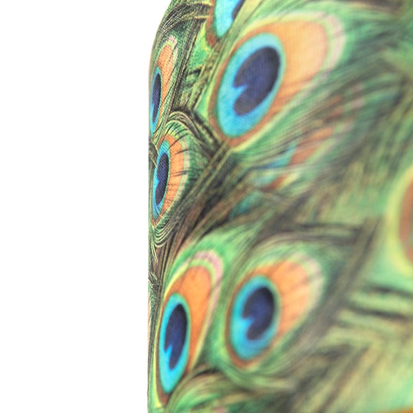 Velour Lampenschirm Pfau Design 35/35/20 mit goldenem Interieur