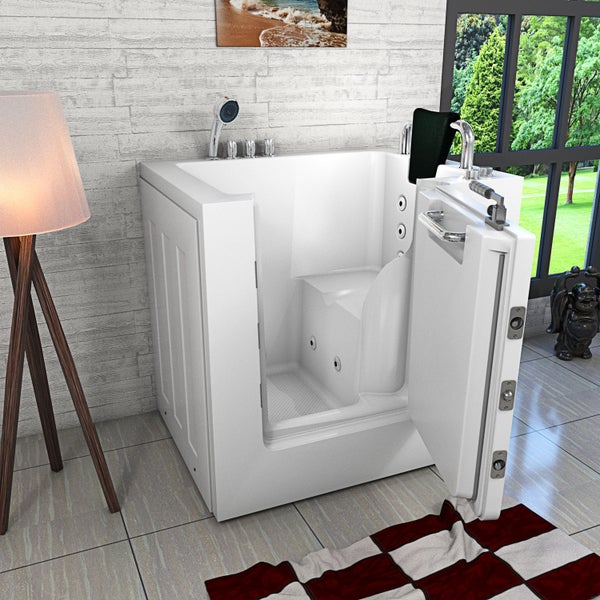 Sitzwanne Whirlpool Wanne mit Tür S02WP-TH-B-R 100x78cm