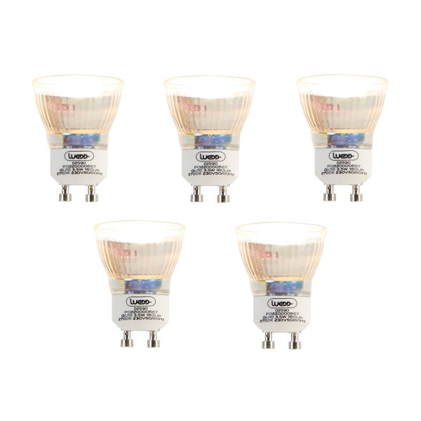 Set mit 5 GU10 LED-Glühbirnen 35 mm 3,5 W 180 lm 2700 K