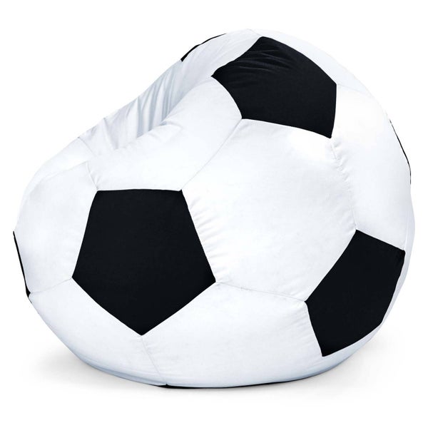 Green Bean Fußball-Sitzsack fertig befüllt 250L EPS Perlen - Kinder & Erwachsene 90cm Bean Bag Riesensitzsack Liegekissen Lounge Chair Sitzkissen Waschbarer Bezug Gaming Sessel Schwarz/Weiß
