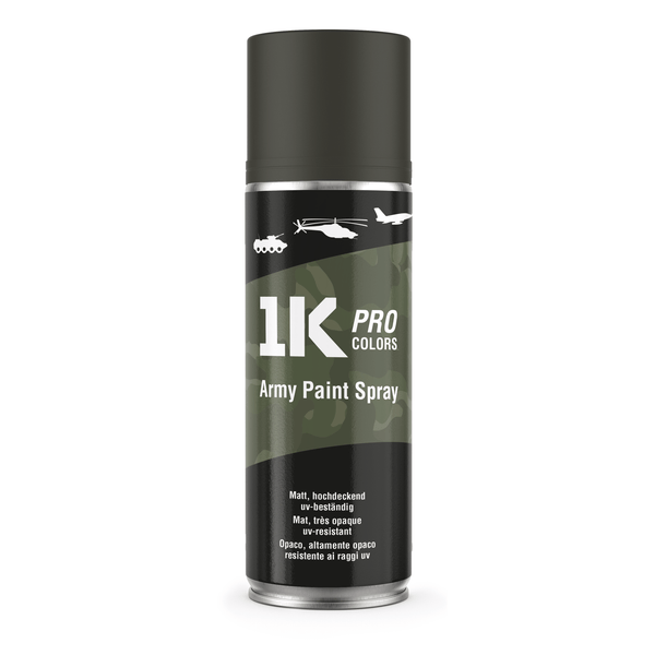1K PRO COLORS Militär Spraydose 400ml Matt RAL6014 Olivegrün