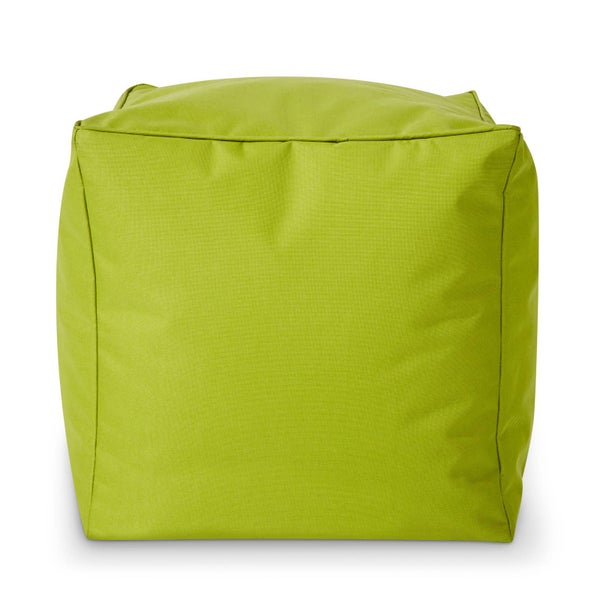 Green Bean Sitzsack-Hocker 40x40x40cm mit EPS-Perlen Füllung - Fußhocker Fußkissen Sitz-Pouf für Sitzsäcke - Bodenkissen für Kinder und Erwachsene - Fußablage Sitzkissen Sitzhocker Grün