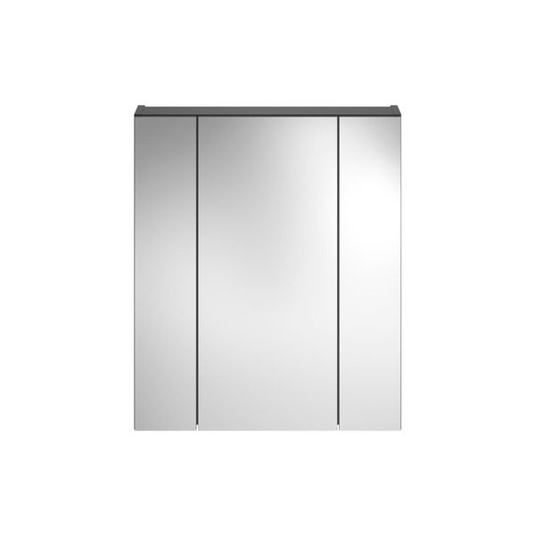 Linus Spiegelschrank Bad 3 Türen schwarz. 60 X 18 X 70 cm