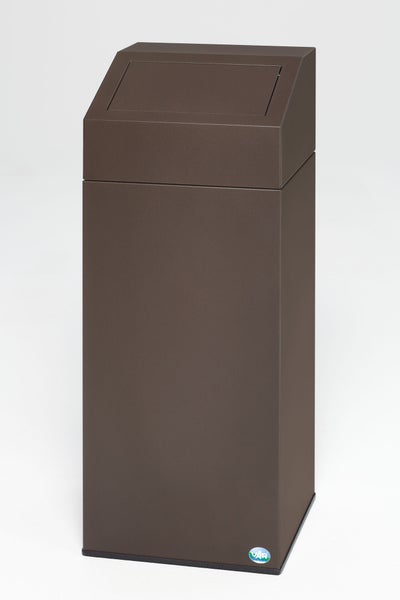 PROREGAL Selbstlöschender Wertstoffsammler Biomüll 82 Liter HxBxT 89 x 38 x 38 cm Verzinkter Stahl Braun