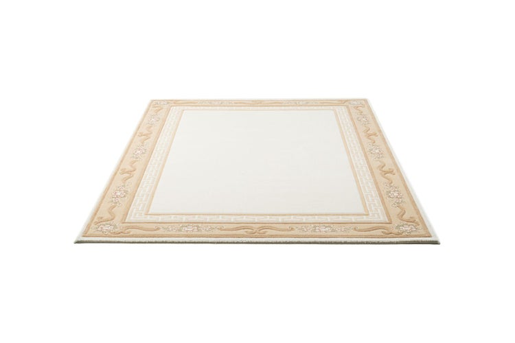 Gewebter Wollteppich mit Bordüre Pelinia Beige 40x60 cm