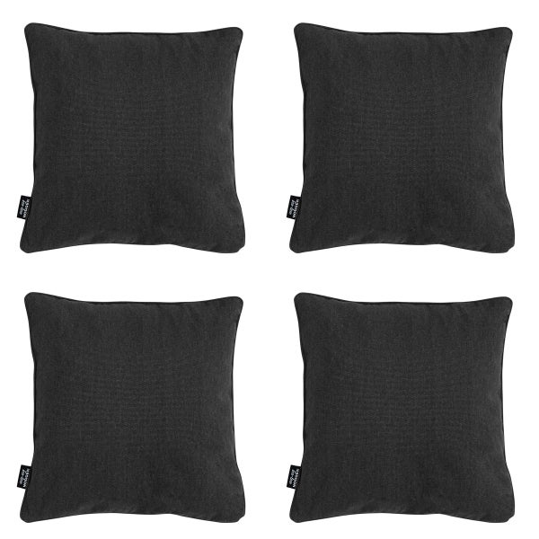 Dekokissen Schwarz Canvas Eco+ - Ca. 50x50 cm - 4er-Set
