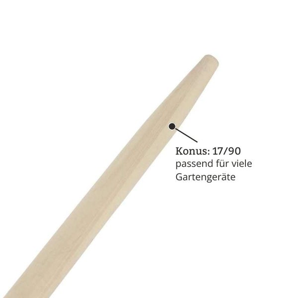 Holzstiel für Gartengeräte mit Konus 17/90