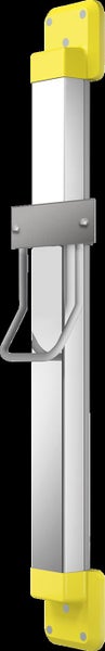 Wandmontierter Fahrradhalter aus Aluminium mit Wandbefestigungen.