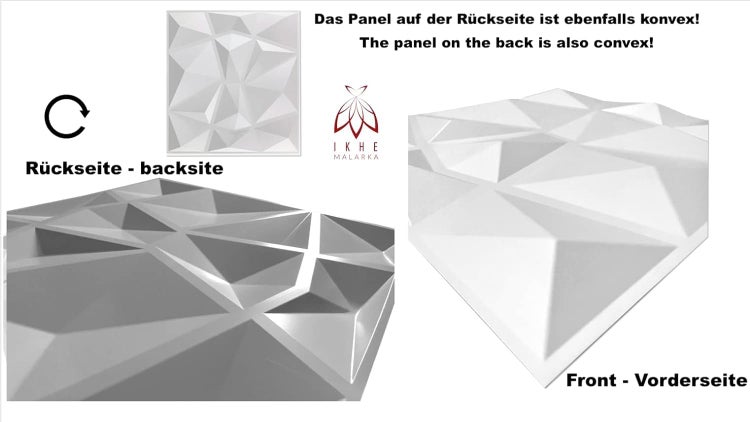 3D Wandpaneele PVC 50×50 cm – Wasserfest & Modernes Design – Für Bad, Wohnzimmer – Leicht, Dünn & Flexibel D094 Weiß