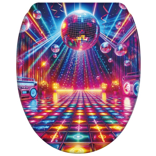 Toilettensitz mit Disco Motiv und Discokugel Design für das Badezimmer