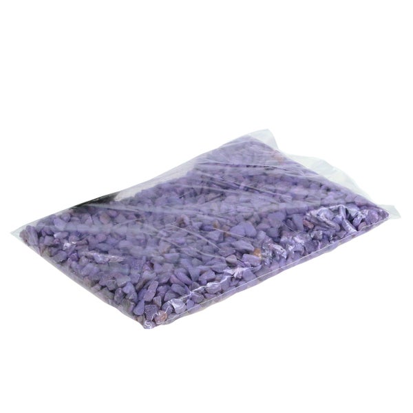 Transparenter Beutel mit violettem Dekokies.